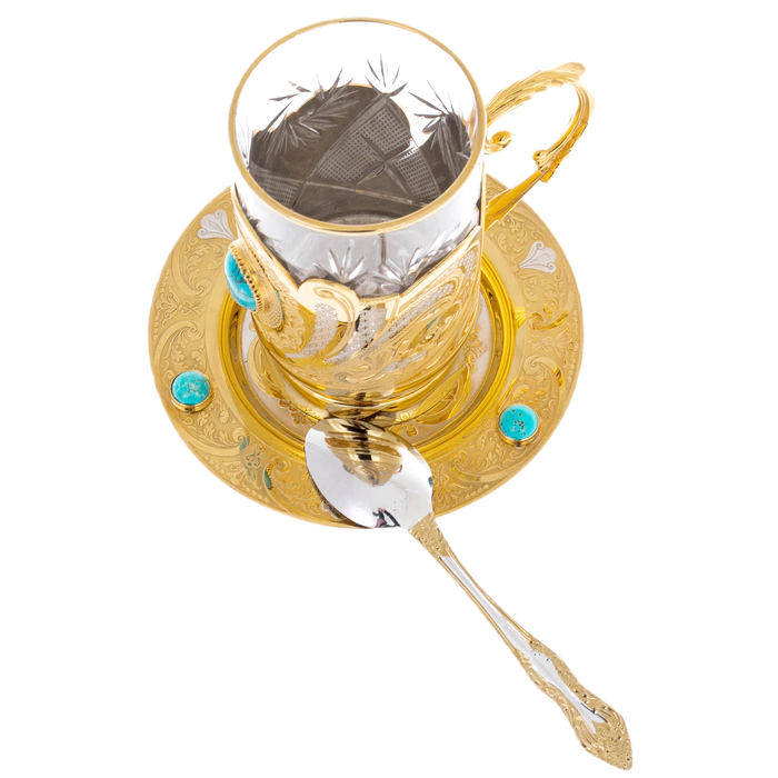 Turquoise tea steamer for 1 person, Zlatoust