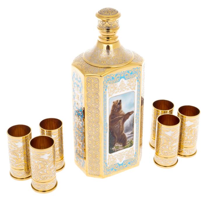 Набор для водки "Охотник" на 6 персон, Златоуст