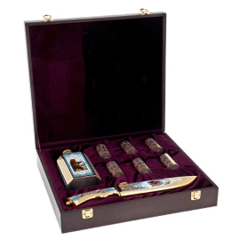 Набор для водки "Охотник" на 6 персон, Златоуст