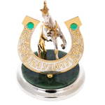 Статуэтка "Лошадь удачи" на подставке из нефрита, Златоуст