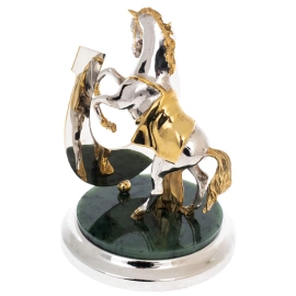 Статуэтка "Лошадь удачи" на подставке из нефрита, Златоуст