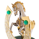 Статуэтка "Лошадь удачи" на подставке из нефрита, Златоуст