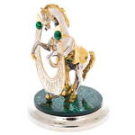 Статуэтка "Лошадь удачи" на подставке из малахита, Златоуст