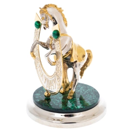 Статуэтка "Лошадь удачи" на подставке из малахита, Златоуст