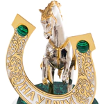 Статуэтка "Лошадь удачи" на подставке из малахита, Златоуст