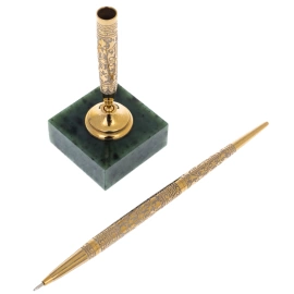 Ручка на нефритовой подставке "Статус" Златоуст