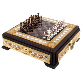 Шахматы из яшмы и долерита "Медуза Горгона" Златоуст