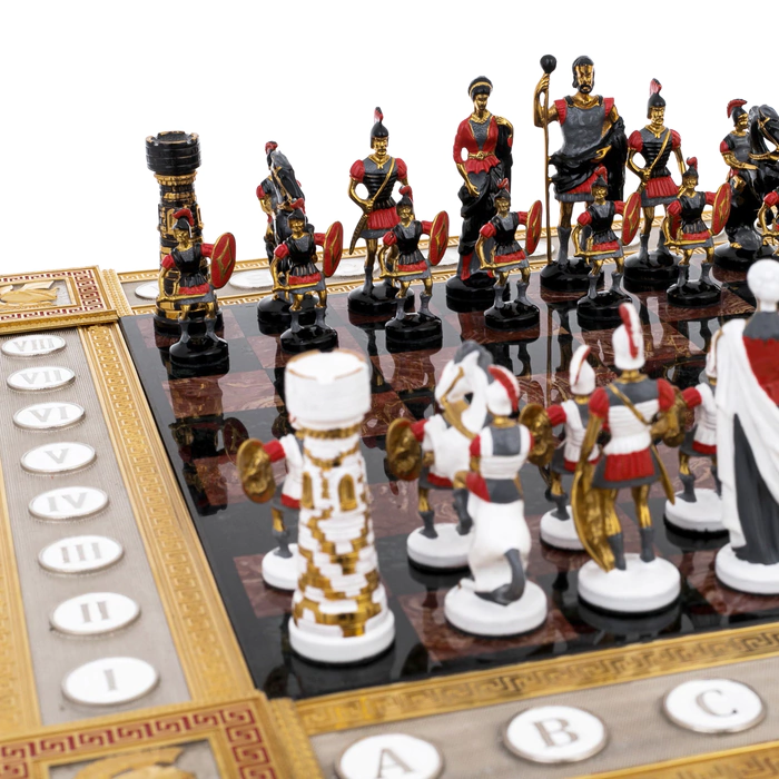 Jasper and dolerite chess set "Medusa Gorgon" Zlatoust