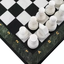 Шахматы из змеевика, мрамора и долерита "Классика"