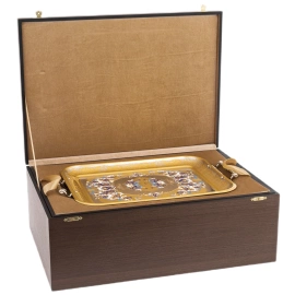 Кофейный сервиз "Ландыш" с лазуритом, на 4 персоны, Златоуст