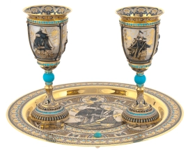 Набор для вина "Фрегат" на 2 персоны, Златоуст