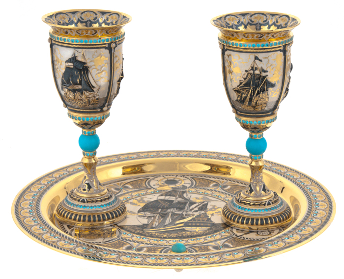 Набор для вина "Фрегат" на 2 персоны, Златоуст