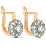 Earrings made of red gold with diamonds