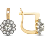 Earrings made of red gold with diamonds