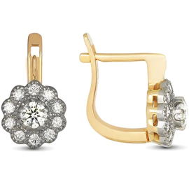 Earrings made of red gold with diamonds