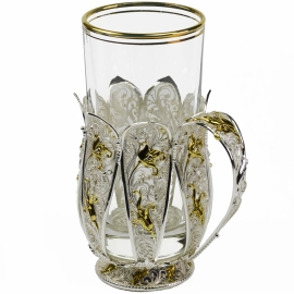 Подстаканник из серебра "Вдохновение" с позолотой