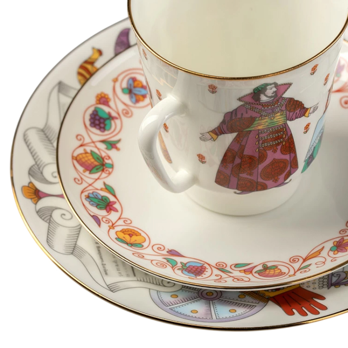 Чайный набор из фарфора "Царь Федор Иоаннович" 3 предмета