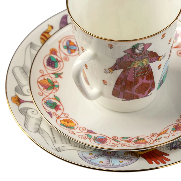 Tea set made of porcelain "Tsar Fyodor Ioannovich" 3 pieces