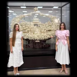 Композиция из бивня мамонта "Полный золота и нефрита"