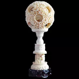 Композиция из бивня мамонта "Дракон и Феникс"