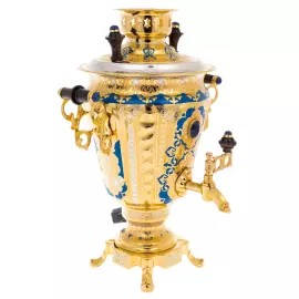 Чайный сервиз с самоваром "Лазурь" на 6 персон, Златоуст