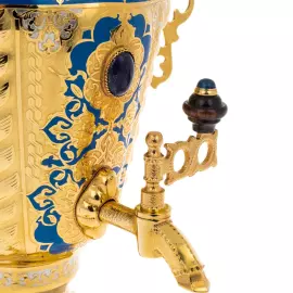 Чайный сервиз с самоваром "Лазурь" на 6 персон, Златоуст