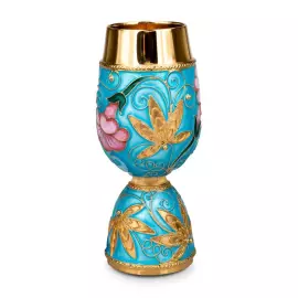 Набор для вина серебряный "Птицы" на 6 персон, бирюзовый