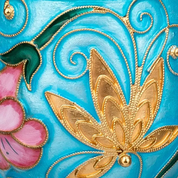 Набор для вина серебряный "Птицы" на 6 персон, бирюзовый