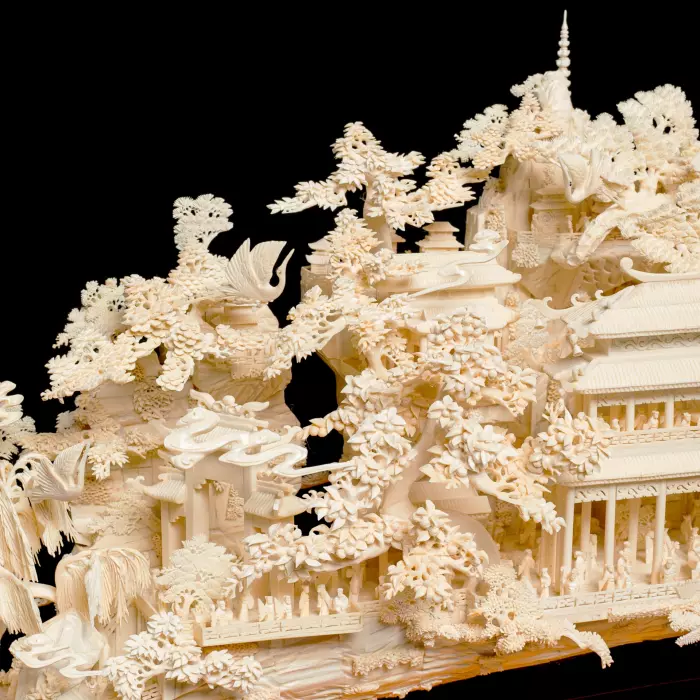 Композиция из бивня мамонта "Прекрасный Китай"