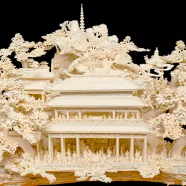 Композиция из бивня мамонта "Прекрасный Китай"