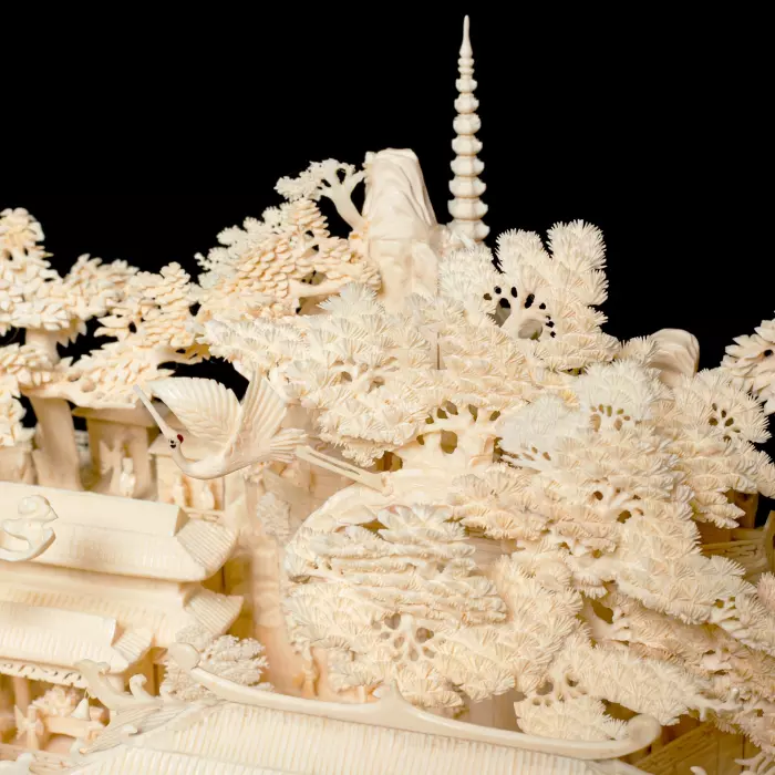 Композиция из бивня мамонта "Прекрасный Китай"