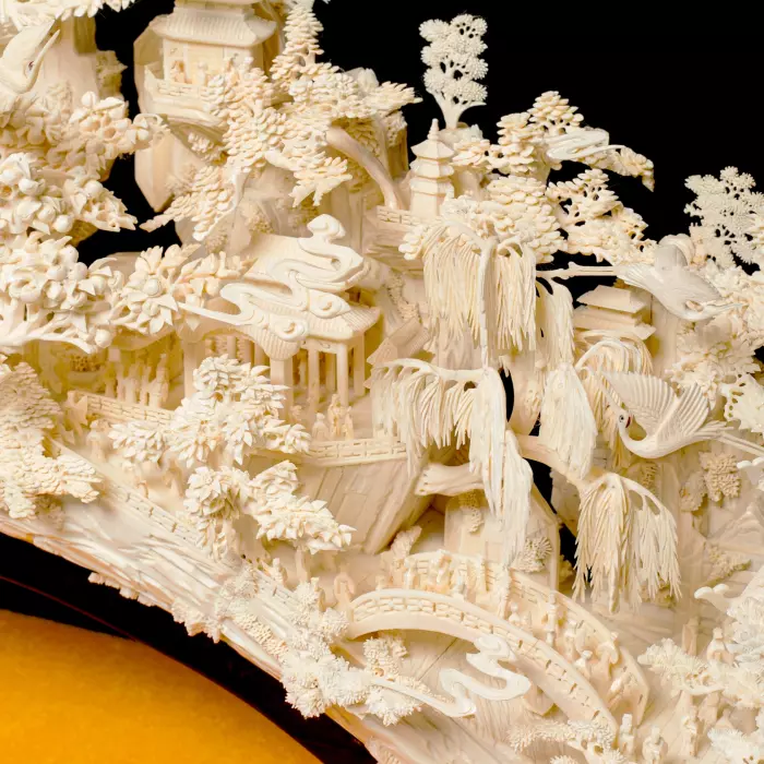 Композиция из бивня мамонта "Прекрасный Китай"