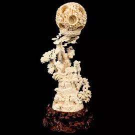 Композиция из кости с кантонским шаром "Величие и авторитет"