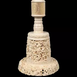 Композиция из бивня мамонта с кантонским шаром "Дракон"