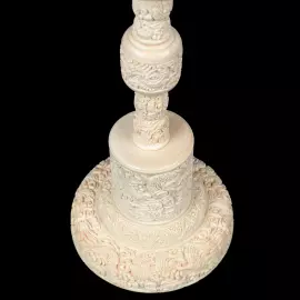 Композиция из бивня мамонта с кантонским шаром "Дракон и феникс"