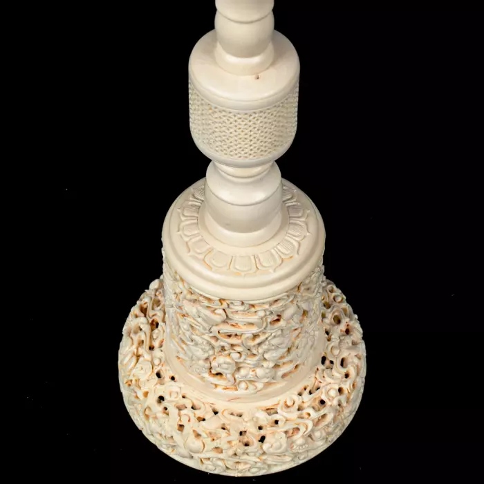 Композиция из бивня мамонта с кантонским шаром "Дракон"