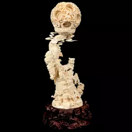 Композиция из кости с кантонским шаром "Величие и авторитет"