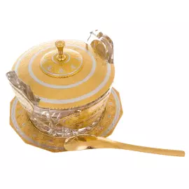 Caviar bowl with lid "Tub" large, Zlatoust