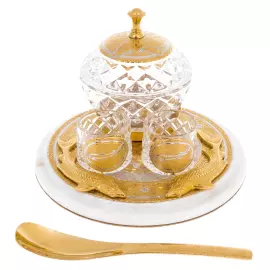 Caviar bowl with glasses "Bohemia. Sturgeon for 2 persons, Zlatoust