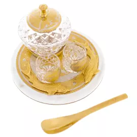 Caviar bowl with glasses "Bohemia. Sturgeon for 2 persons, Zlatoust