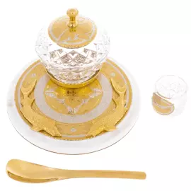 Caviar bowl with glasses "Bohemia. Sturgeon for 2 persons, Zlatoust