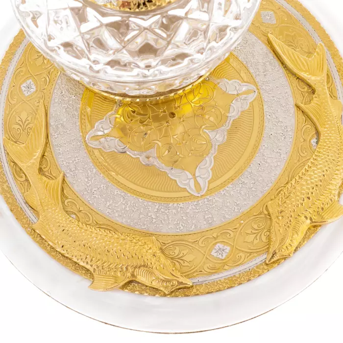 Caviar bowl with glasses "Bohemia. Sturgeon for 2 persons, Zlatoust