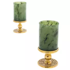 Набор водочный из нефрита "Императорский" на 3 персоны, Златоуст