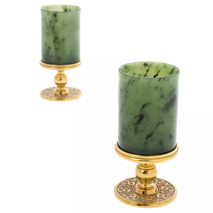 Набор водочный из нефрита "Императорский" на 3 персоны, Златоуст