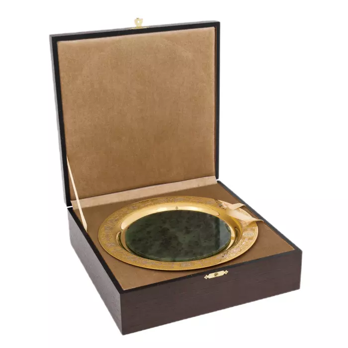 Набор водочный из нефрита "Императорский" на 3 персоны, Златоуст