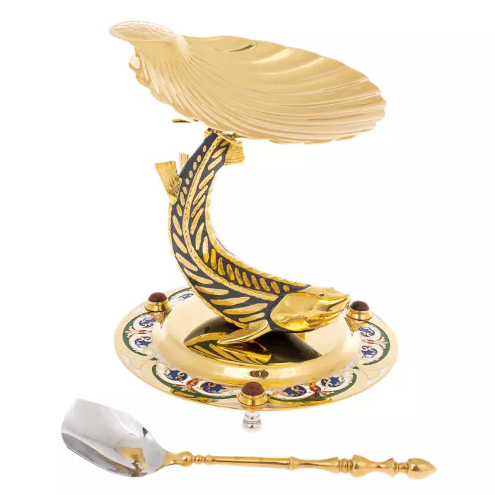 Икорница "Белуга" с эмалями, Златоуст