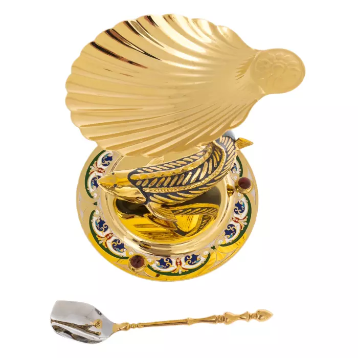 Икорница "Белуга" с эмалями, Златоуст