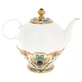 Coffee set "Lily of the Valley" with lapis lazuli, for 4 persons, Zlatoust