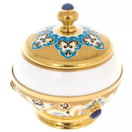 Coffee set "Lily of the Valley" with lapis lazuli, for 4 persons, Zlatoust