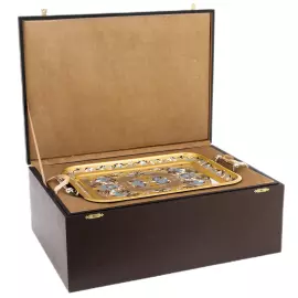 Coffee set "Lily of the Valley" with lapis lazuli, for 4 persons, Zlatoust